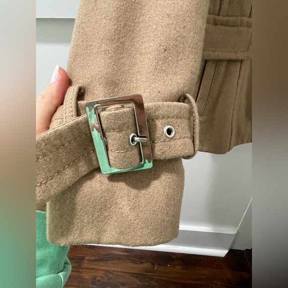 Express tan/caramel double breasted wool pea coat size XS - Picture 6 of 11